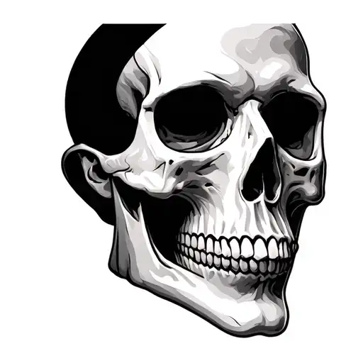 Half Face Half Skull tattoo design idea