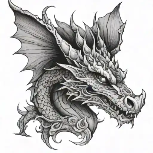 Feminine Dragon tattoo design idea