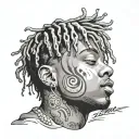 juice wrld image with 999 numbers tattoo design idea