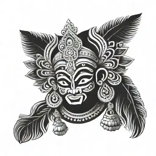 theyyam, kathakali, scandinavian style tattoo design idea