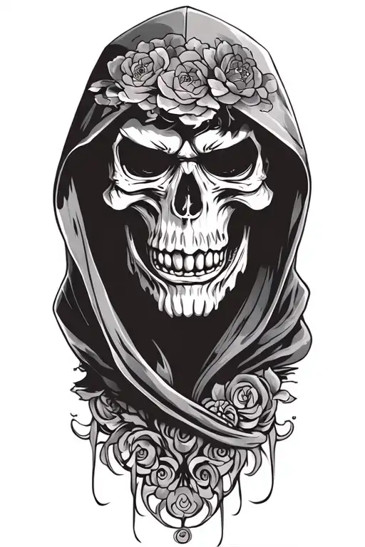 hooded reaper tattoo design idea