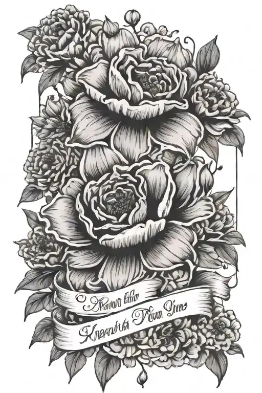 may and June birth flowers with religious quote for I know the plans I have for you tattoo design idea