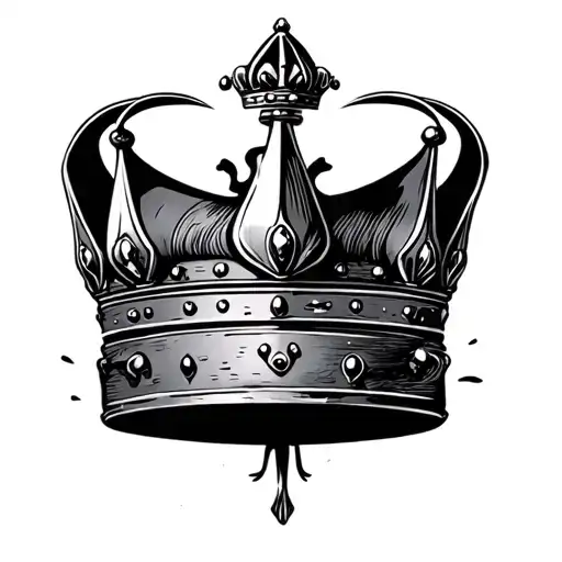 Three point crown in kitchen tattoo design idea
