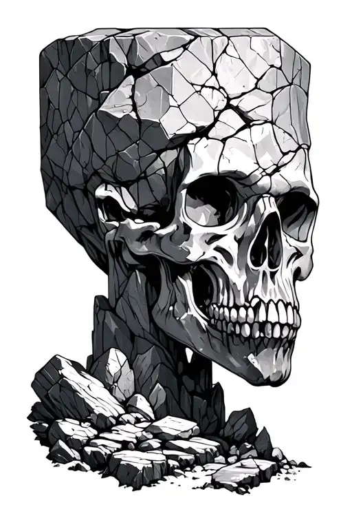 Geology, mineral stone, masculine tattoo design idea