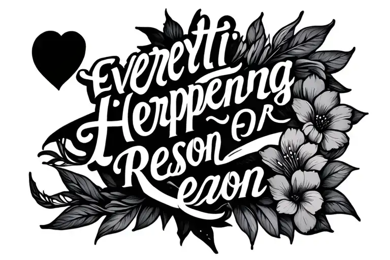 everything happens for a reason tattoo design idea