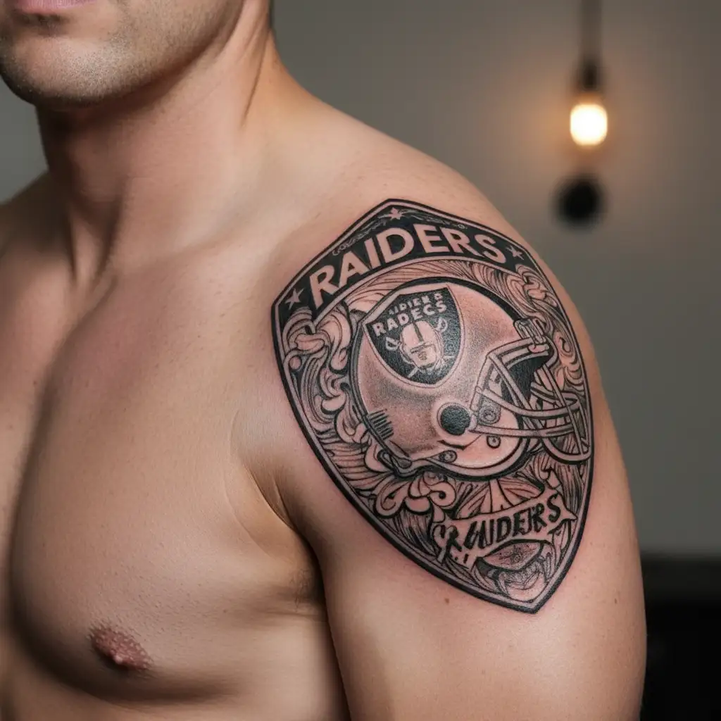 Oakland raiders football club logo tattoo design idea
