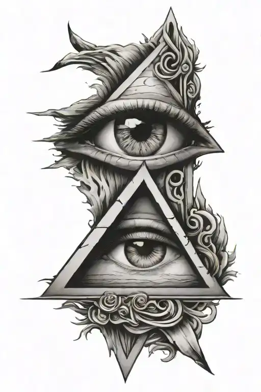 eye pyramid tattoo design idea