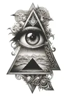 eye pyramid tattoo design idea