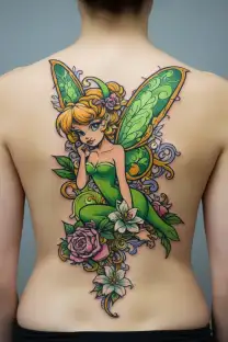 Tinkerbell traditional  tattoo design idea