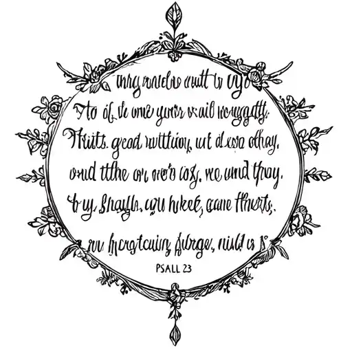 psalm 23 made tattoo design idea