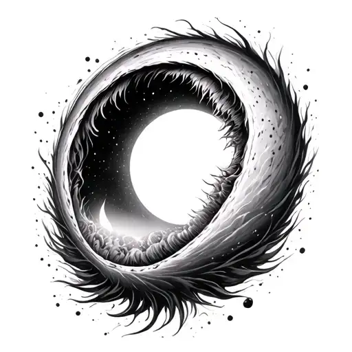 Filler Space black hole eating tattoo design idea