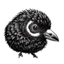 black kiwi bird tattoo design idea