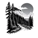 route of appalachian trail tattoo design idea