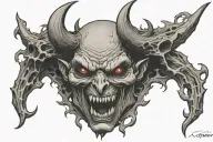 pentagon devil face tattoo design idea