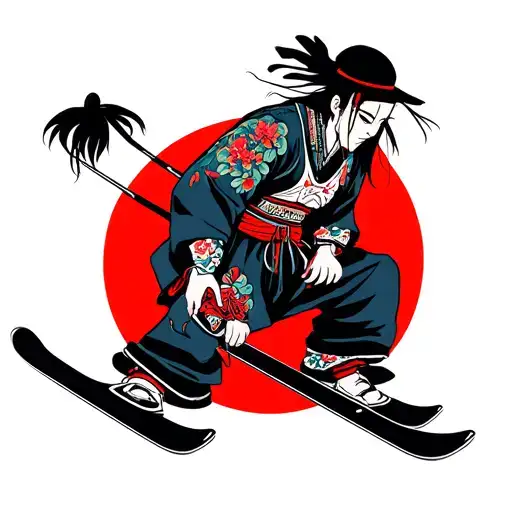 ski tattoo design idea