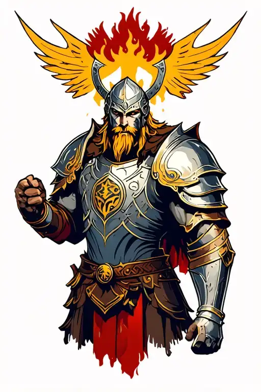 Ares god of war in traditional armor tattoo design idea