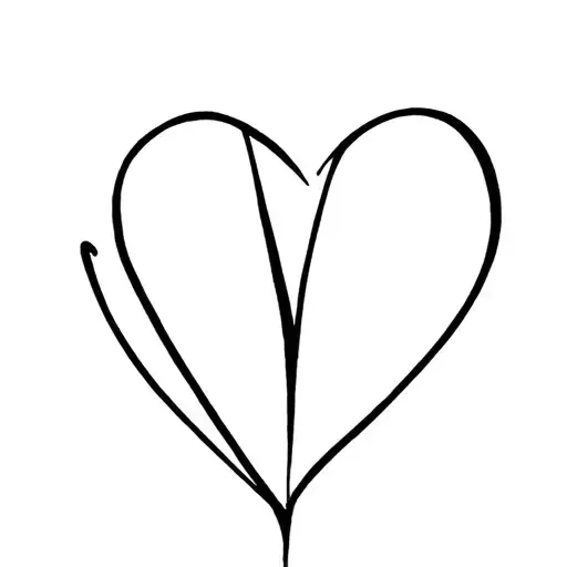 Initial V incorporated within heart tattoo design idea