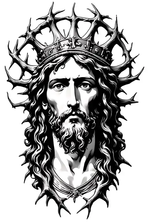 jesus christ thorn crown tattoo design idea