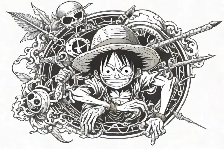 luffy one piece tattoo design idea