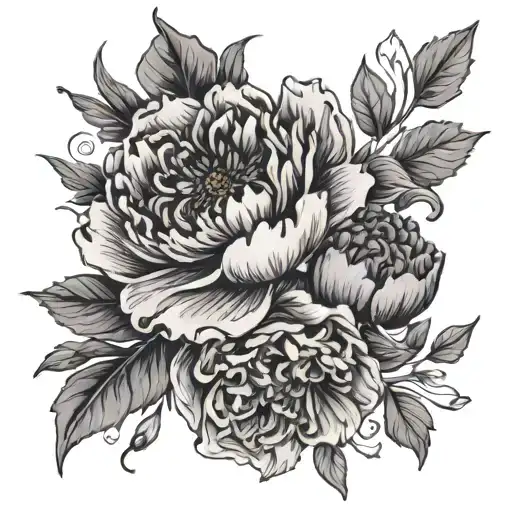 cuff wrist flowers peony violet aster Narcissus tattoo design idea