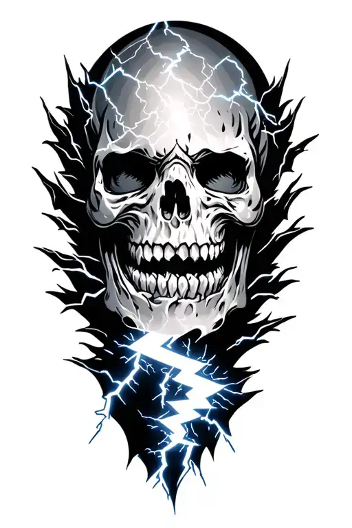 Thunderstorm, lightning bolts tattoo design idea