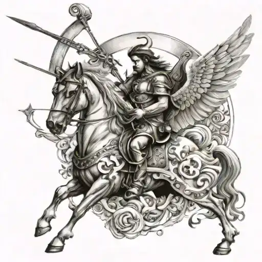 sagittarius angels heaven god tattoo design idea