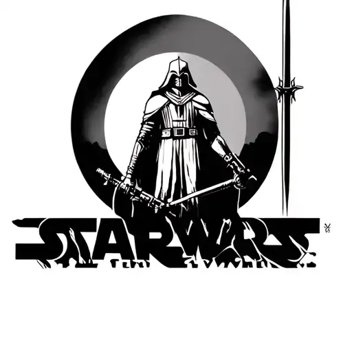 norse mythology with star wars imperial logo surrounded tattoo design idea