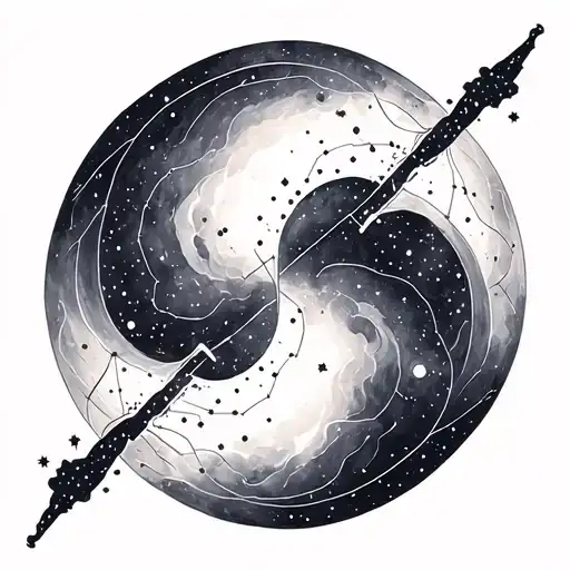 gemini constellation tattoo design idea