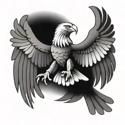 Mexico eagle soaring with god   tattoo design idea