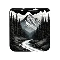 Forest Mountain Debarding tattoo design idea