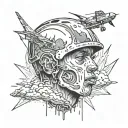 make a tatto inspired in astroworld album by Travis Scott  tattoo design idea