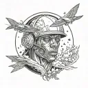 make a tatto inspired in astroworld album by Travis Scott  tattoo design idea