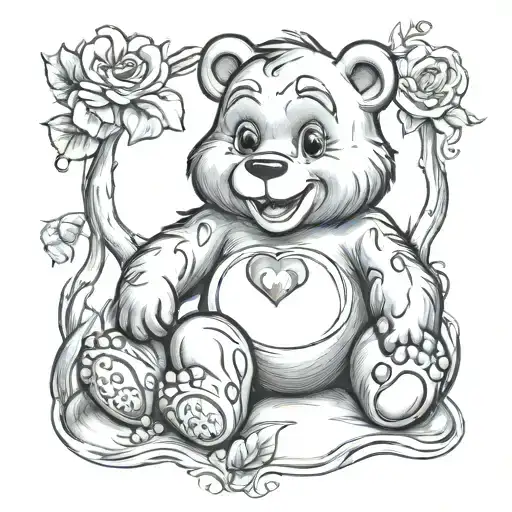 care bear sitting tattoo design idea