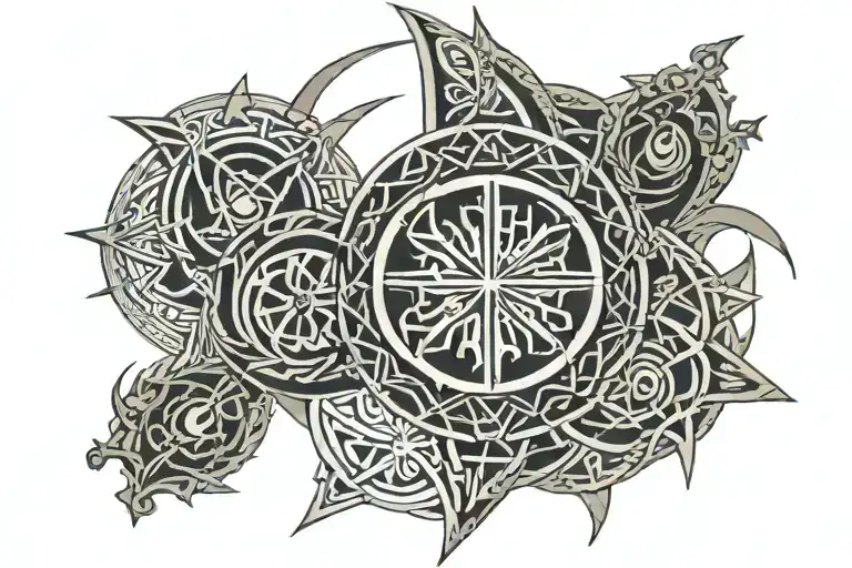 star wars, villain, celtic patterns tattoo design idea