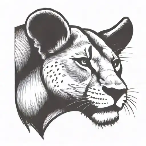 lioness queen crown tattoo design idea