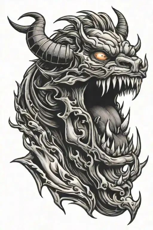 she devil sexy tongue  lighting on fire tattoo design idea