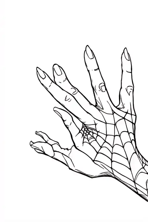 spiderman Web hand reaching tattoo design featuring tattoo design idea