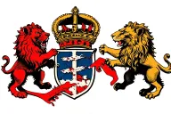 O'Reilly crest, with out the name, with two lions facing eachother with a severed bloody hand between them tattoo design idea