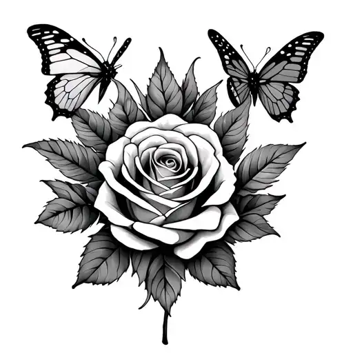 reasons to live are reasons to die with roses and butterflies  tattoo design idea
