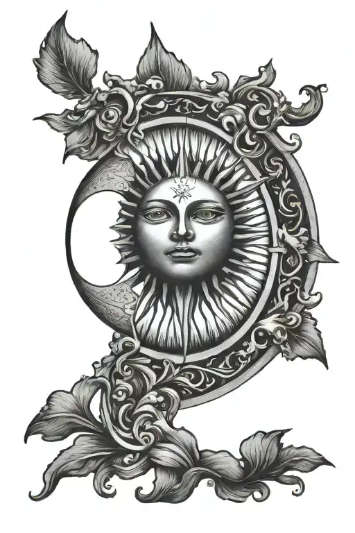 tarot card the sun tattoo design idea