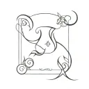 zodiac sign combining scorpio Aquarius capricorn tattoo design idea
