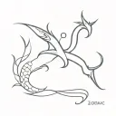 zodiac sign combining scorpio Aquarius capricorn tattoo design idea