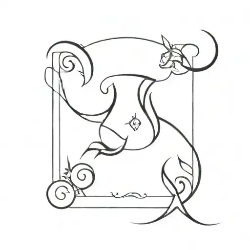 zodiac sign combining scorpio Aquarius capricorn tattoo design idea