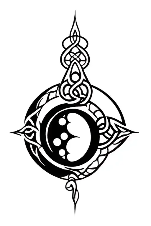 celtic solar and lunar eclipse tattoo design idea