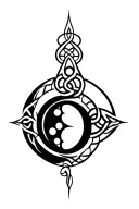 celtic solar and lunar eclipse tattoo design idea