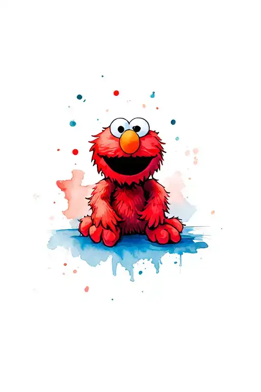   emo elmo on the lower leg tattoo but not too childish  tattoo design idea