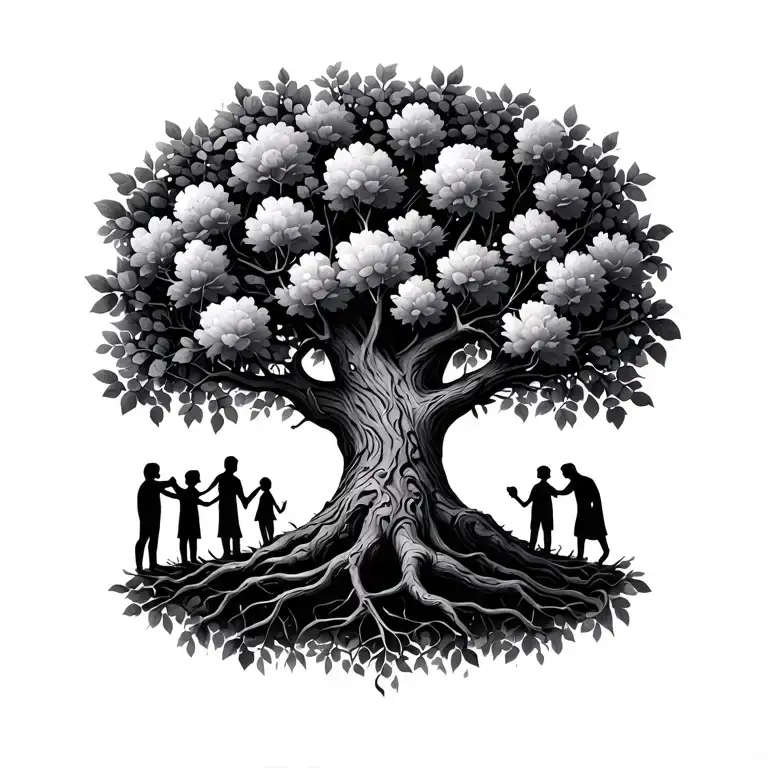 family tree tattoo design idea