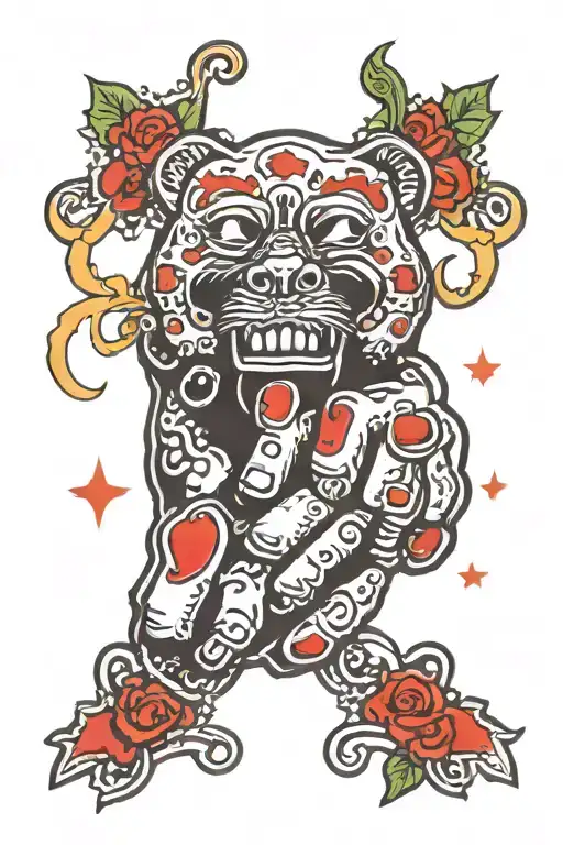 knuckle duster tattoo design idea