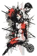 BDSM scene set tattoo design idea