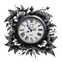 One day at a time with a clock tattoo design idea